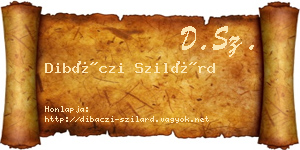 Dibáczi Szilárd névjegykártya